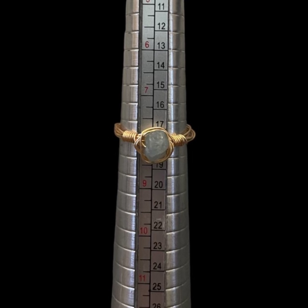 blue quartz wire wrapped ring